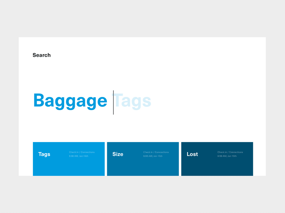 Desktop UI with text reading Baggage, Tags.