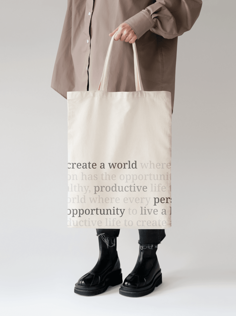 Branded tote bag.